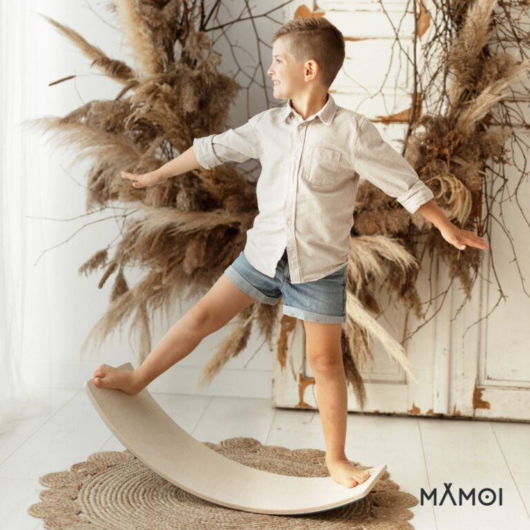 Planche d’équilibre enfant dès 6 mois en bois naturel