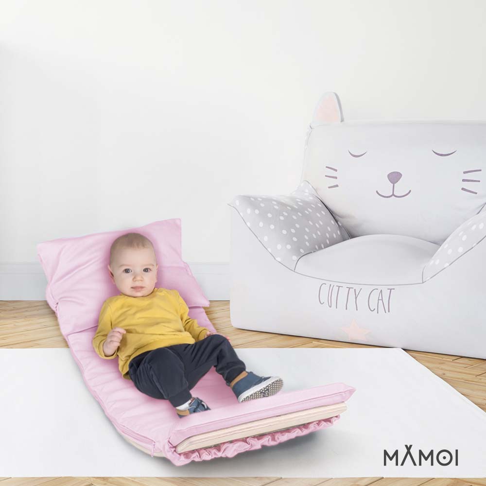 Planche d’équilibre + coussins pour enfants dès 6 mois en bois naturel