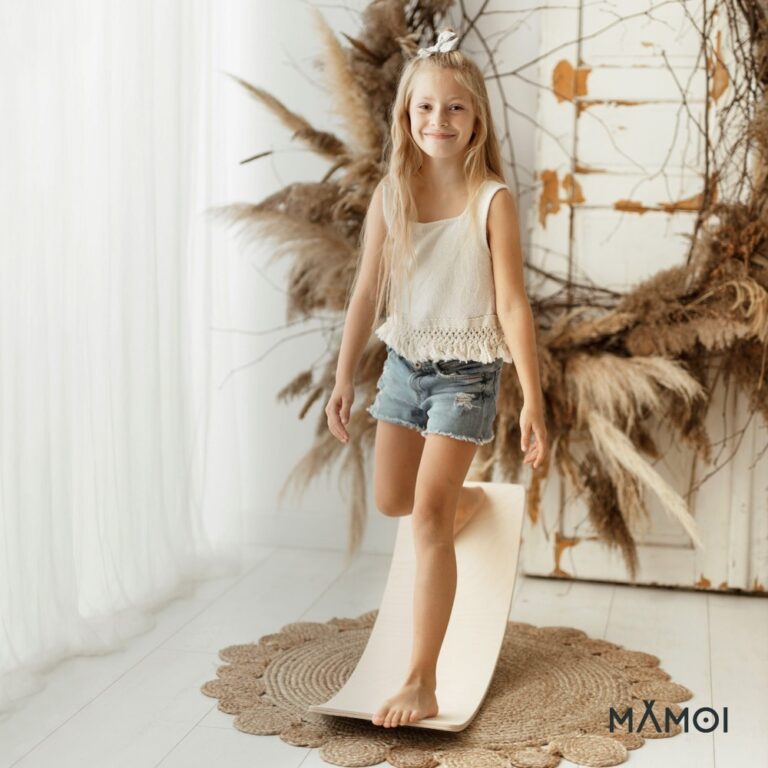 Planche d’équilibre enfant dès 6 mois en bois naturel
