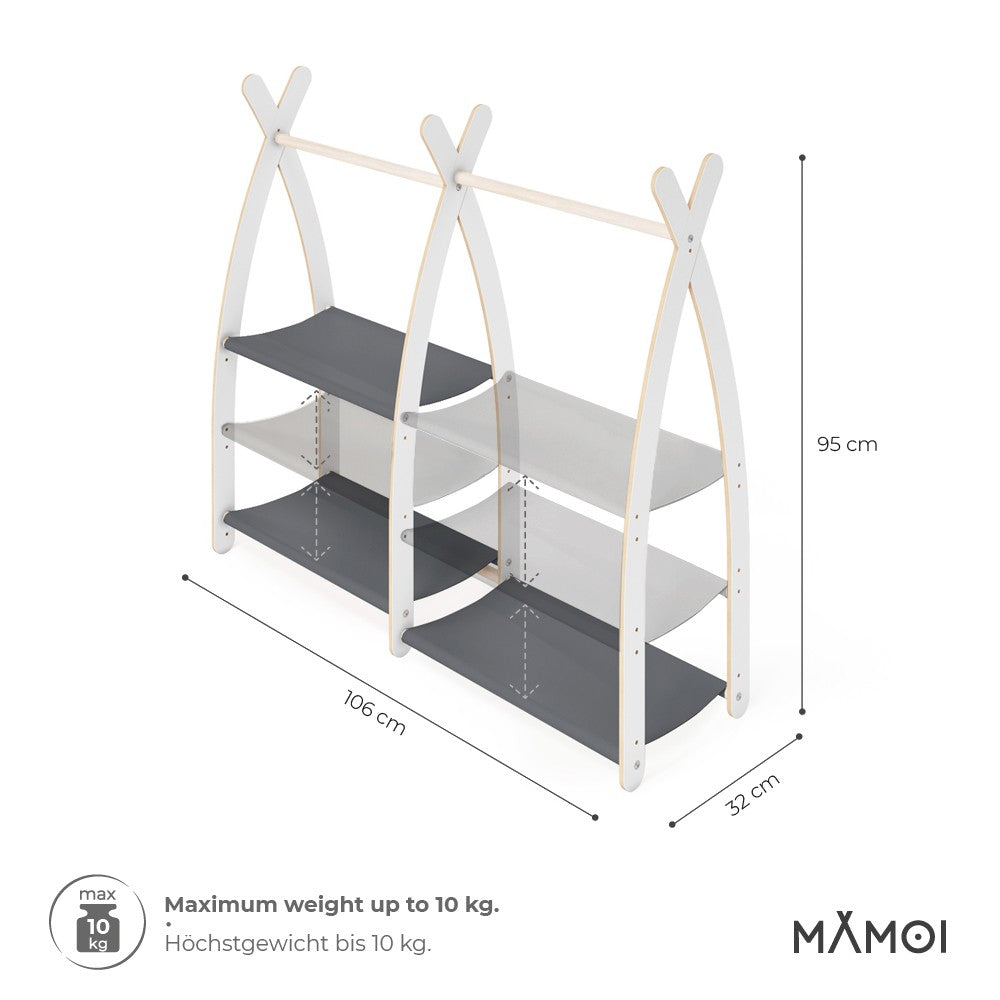 Portant à vêtements enfant MAMOI – bois blanc 106 × 32 × 95 cm
