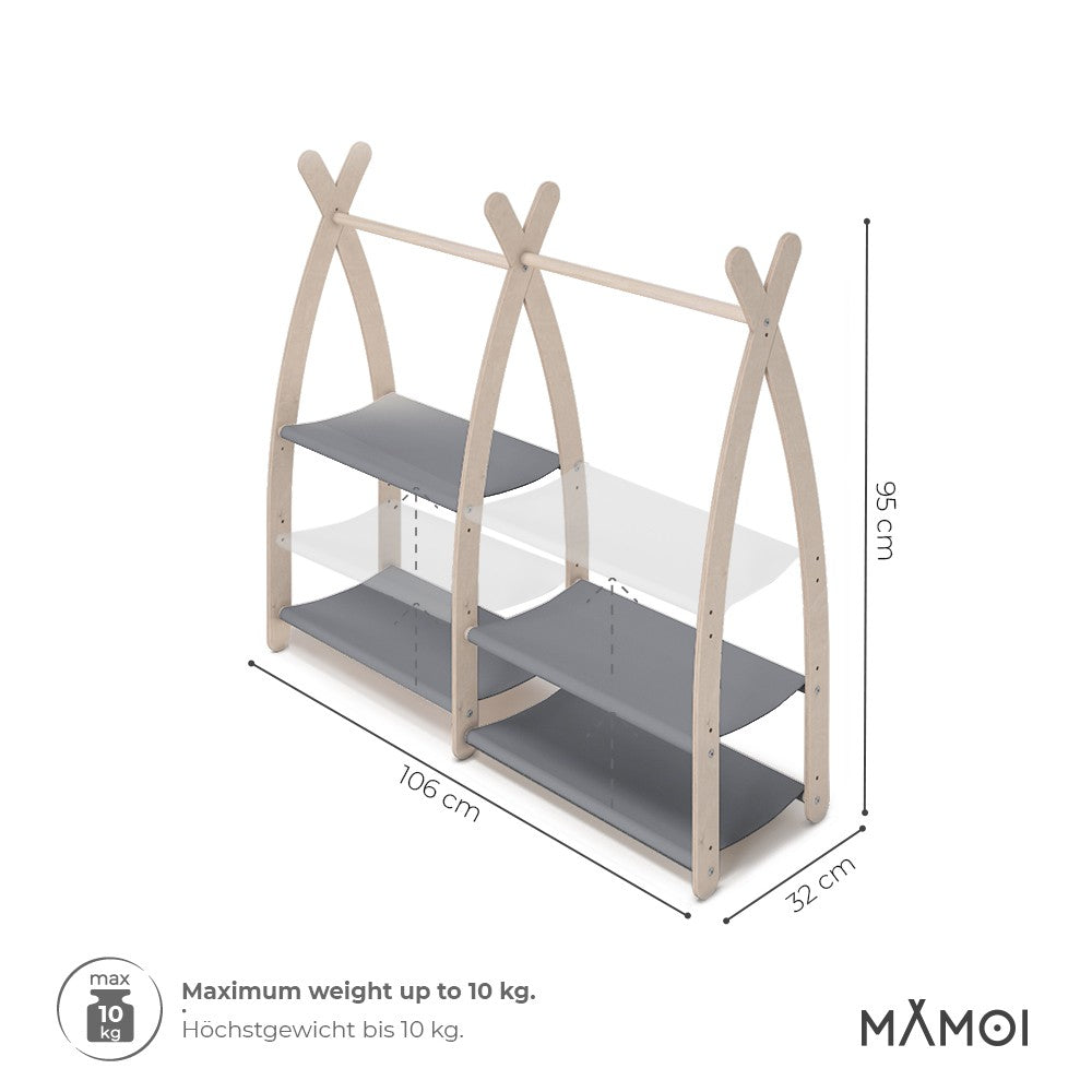 Portant à vêtements enfant MAMOI – bois naturel 106 × 32 × 95 cm