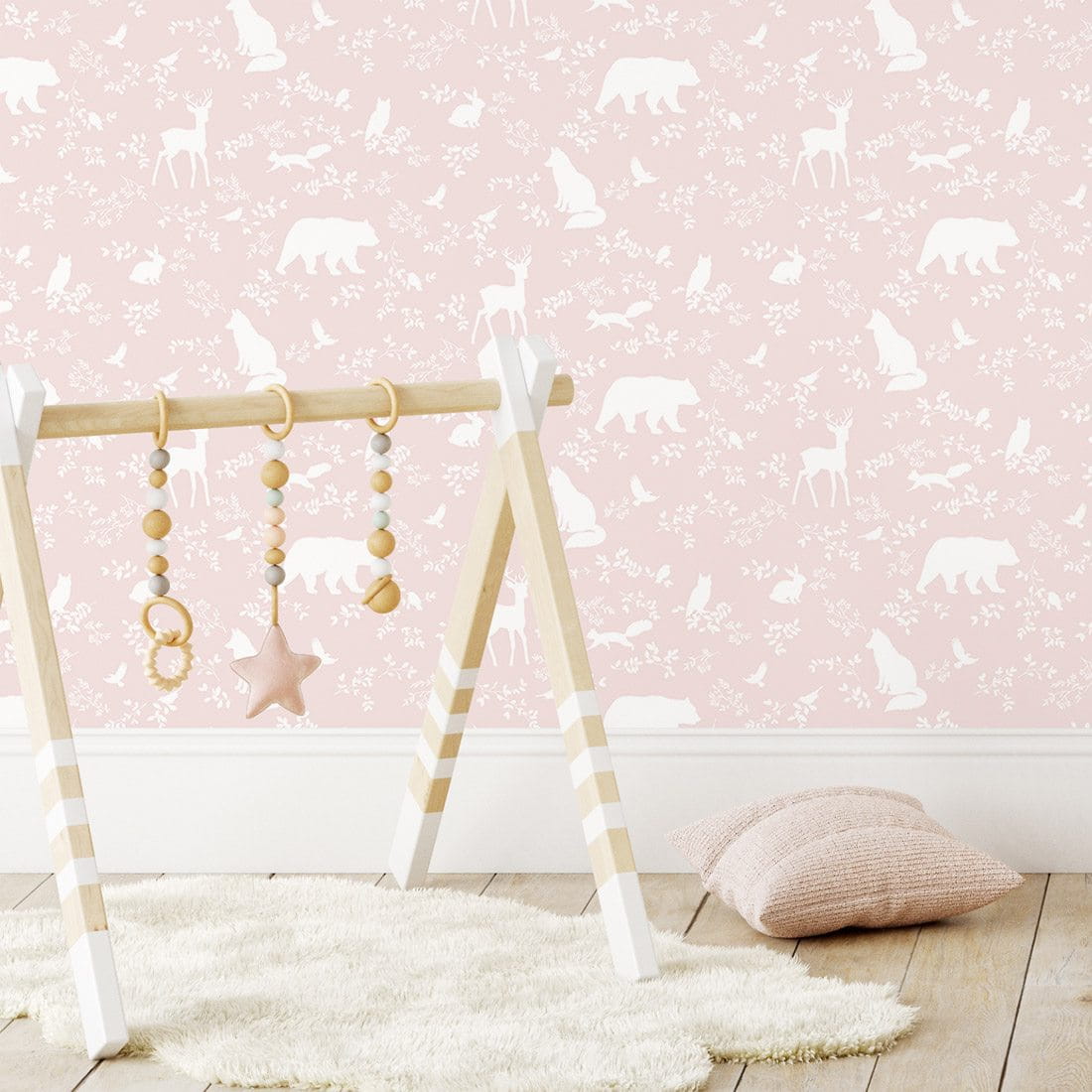 Papier peint animaux de la forêt rose Pastelowe Love - Wallpapers par Pastelowe Love