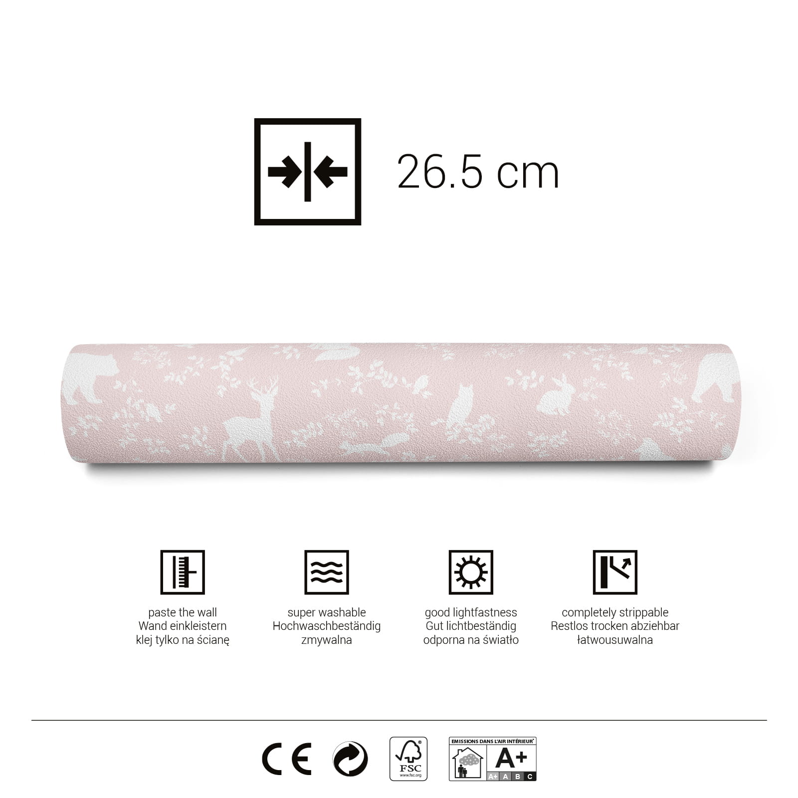 Papier peint animaux de la forêt rose Pastelowe Love - Wallpapers par Pastelowe Love