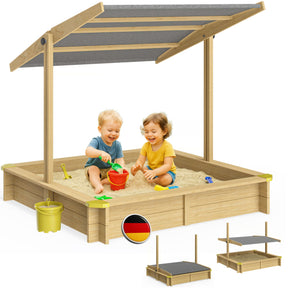 Bac à sable Fritzi 140x140x120 cm avec toit solaire