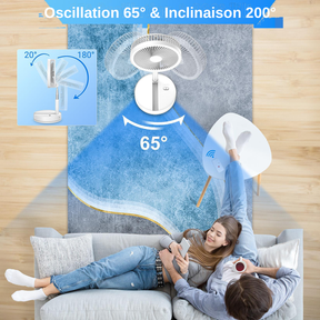 Ventilateur Pliable et Rechargeable Sans Fil