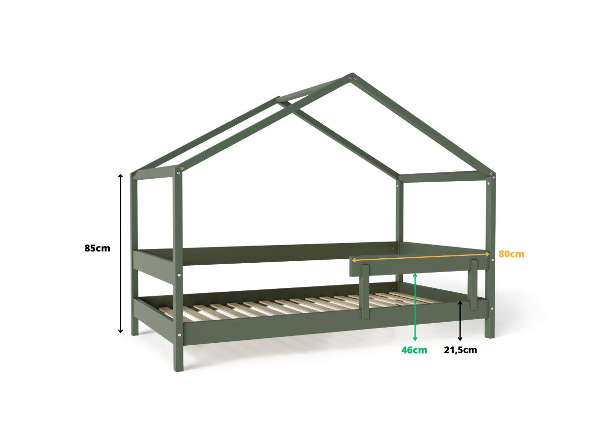 Lit cabane enfant 160x80cm en bois YappyHytte