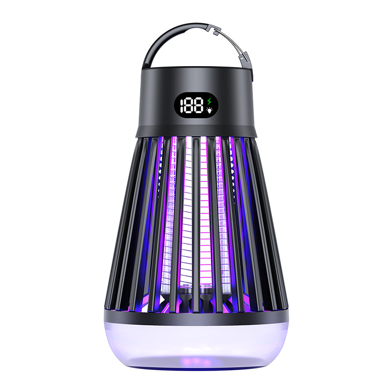 Lampe Anti-Moustiques Rechargeable 2-en-1 Piège UV & Lampe de Camping