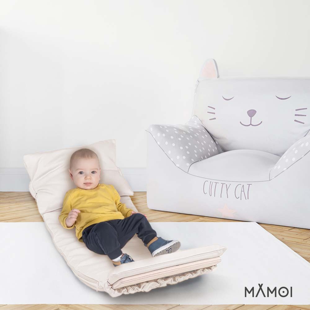 Planche d’équilibre + coussins pour enfants dès 6 mois en bois naturel