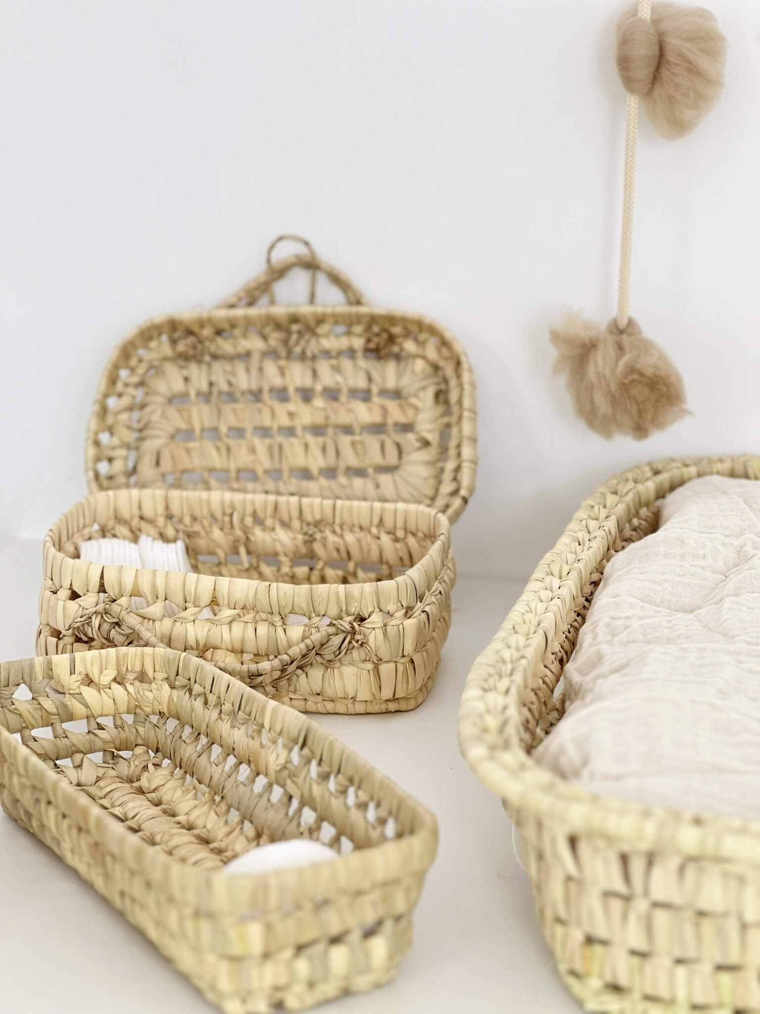 Valisette en feuilles de palmier tressées Emma - Baskets par Babykare