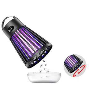 Lampe Anti-Moustiques Rechargeable 2-en-1 Piège UV & Lampe de Camping