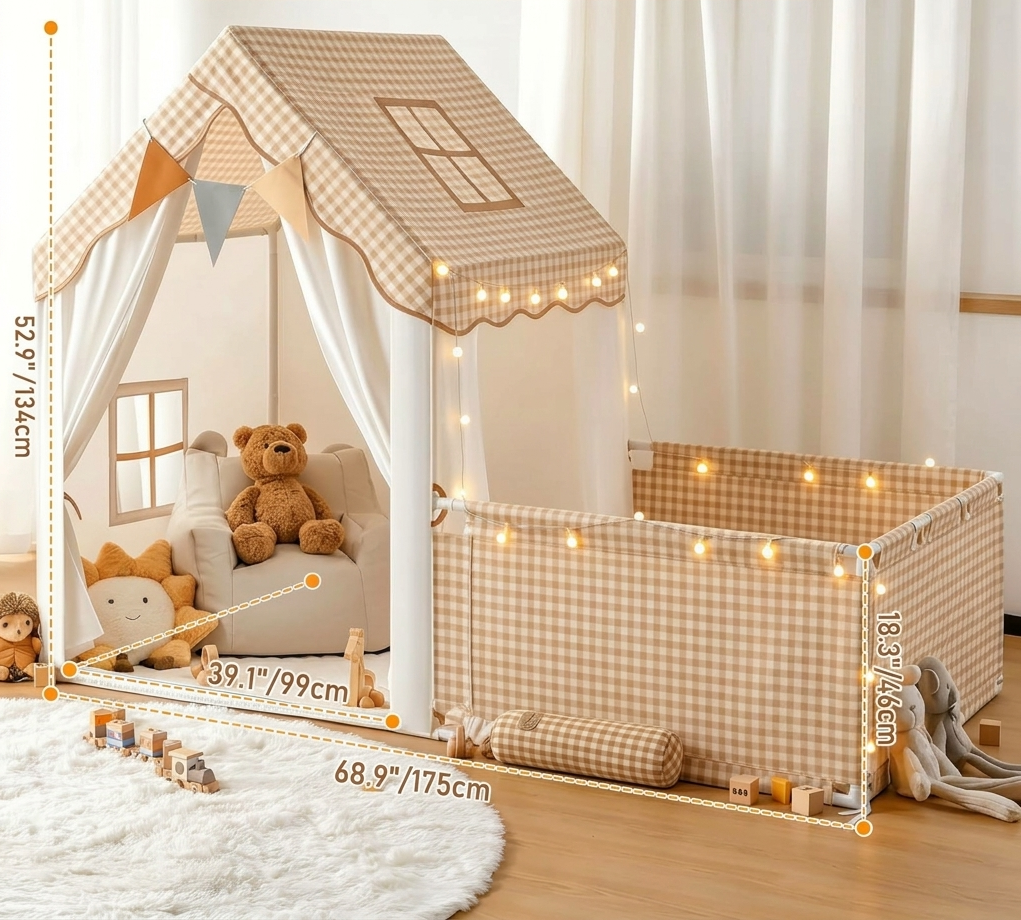 Cabane tente Enfant avec Parc Combiné