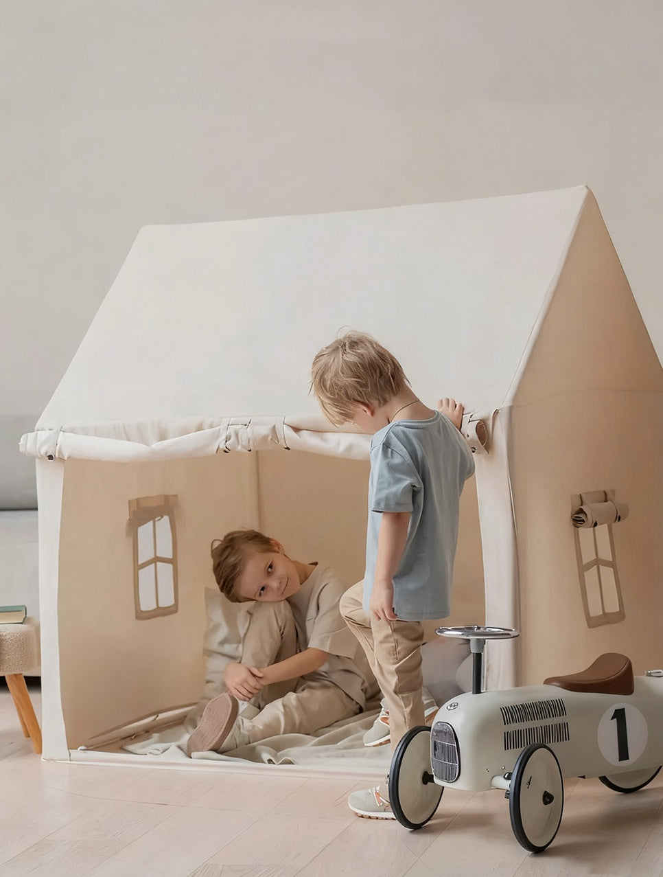 Tente maison de jeu d'intérieur coton pour enfant