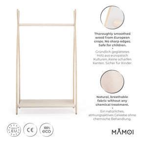 Portant chambre enfant MAMOI en bois naturel 53×32×95 cm