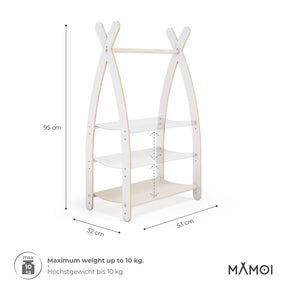 Portant chambre enfant MAMOI en bois naturel 53×32×95 cm