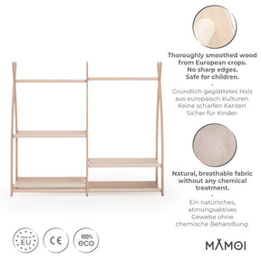 Portant à vêtements enfant MAMOI – bois naturel 106 × 32 × 95 cm