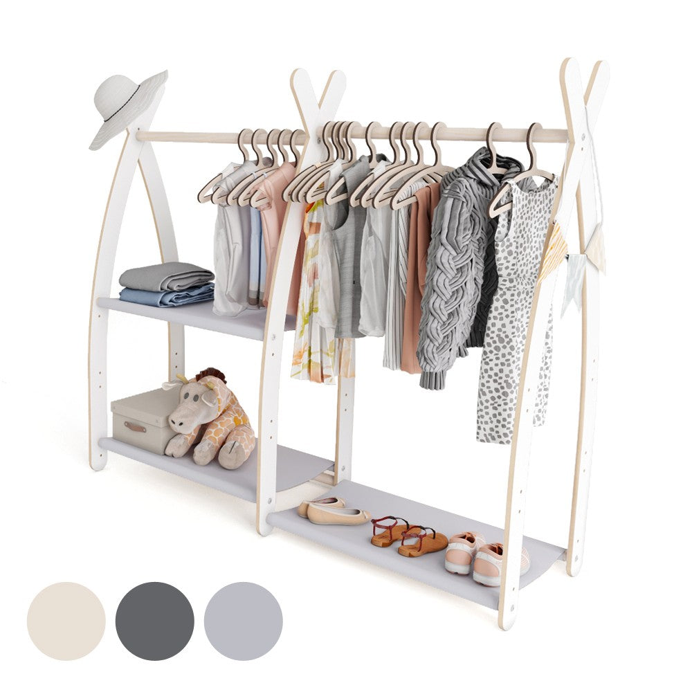 Portant à vêtements enfant MAMOI – bois blanc 106 × 32 × 95 cm