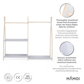 Portant à vêtements enfant MAMOI – bois blanc 106 × 32 × 95 cm