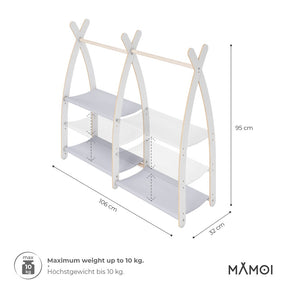 Portant à vêtements enfant MAMOI – bois blanc 106 × 32 × 95 cm