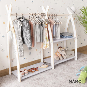 Portant à vêtements enfant MAMOI – bois blanc 106 × 32 × 95 cm