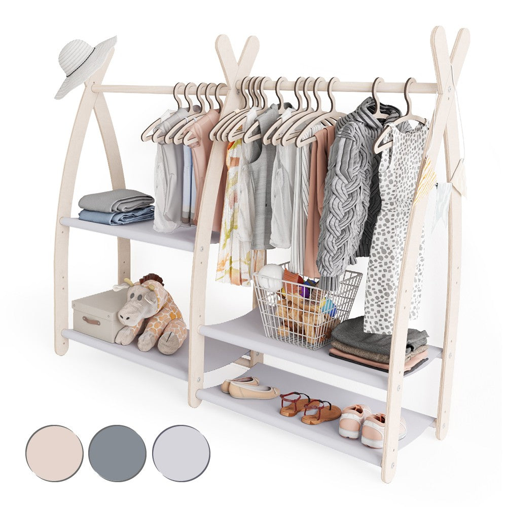 Portant à vêtements enfant MAMOI – bois naturel 106 × 32 × 95 cm