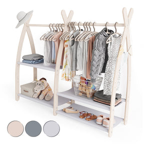 Portant à vêtements enfant MAMOI – bois naturel 106 × 32 × 95 cm