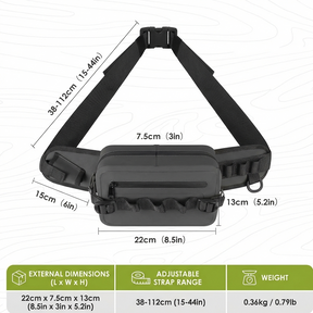 Sacoche technique type pêche Imperméable - Sac banane - Certifié IPX8