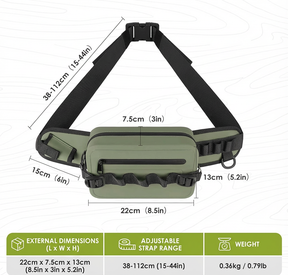 Sacoche technique type pêche Imperméable - Sac banane - Certifié IPX8