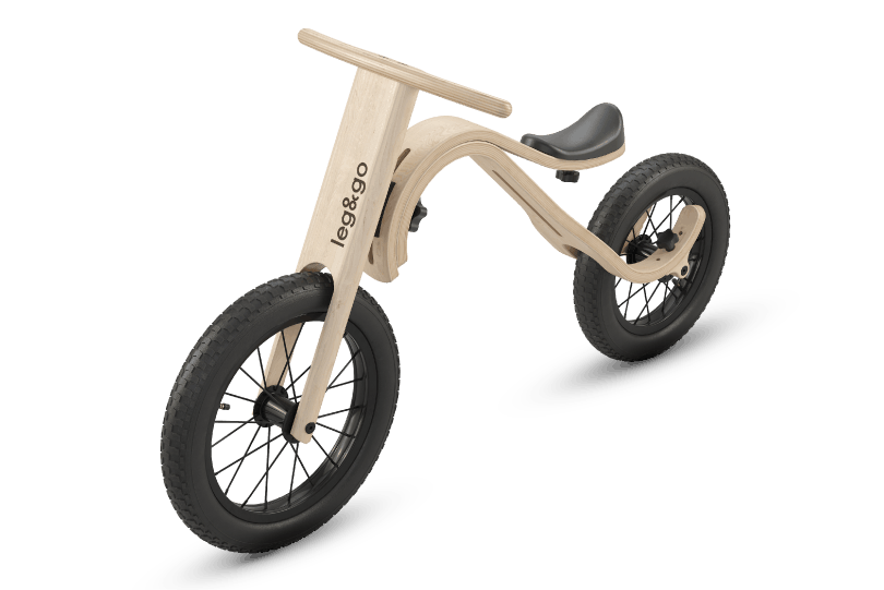 Leg&amp;Go 3 in 1 progressive wooden balance bike from 1 to 5 years old