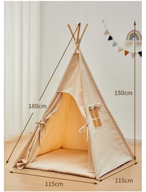 Tipi A enfant avec tapis avec guirlandes