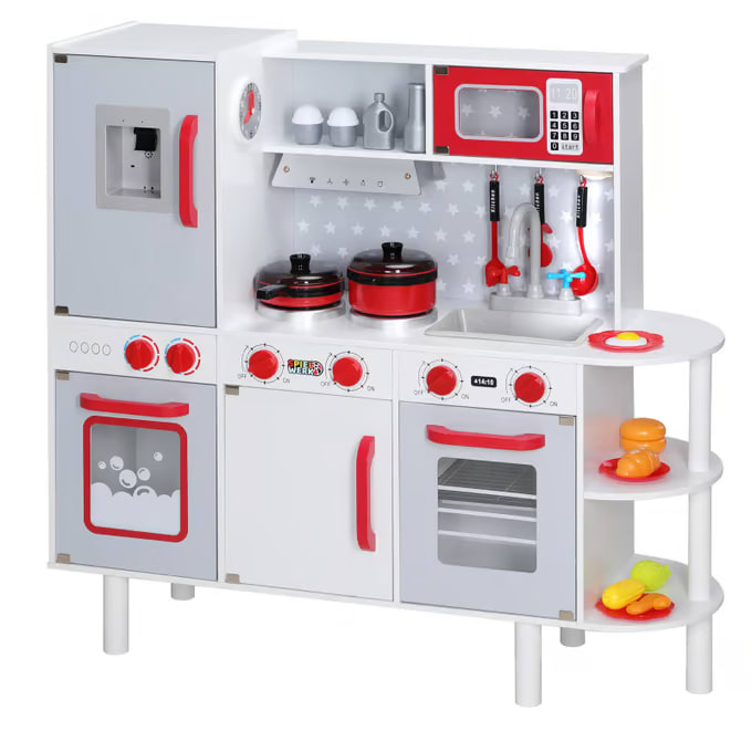 Cuisine pour enfants en bois 91 × 33 × 86/92 cm avec 38 accessoires