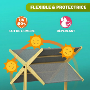 Bac à sable Fritzi 140x140x120 cm avec toit solaire