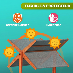 Bac à sable Sami 120x120 cm en bois avec toit UV50