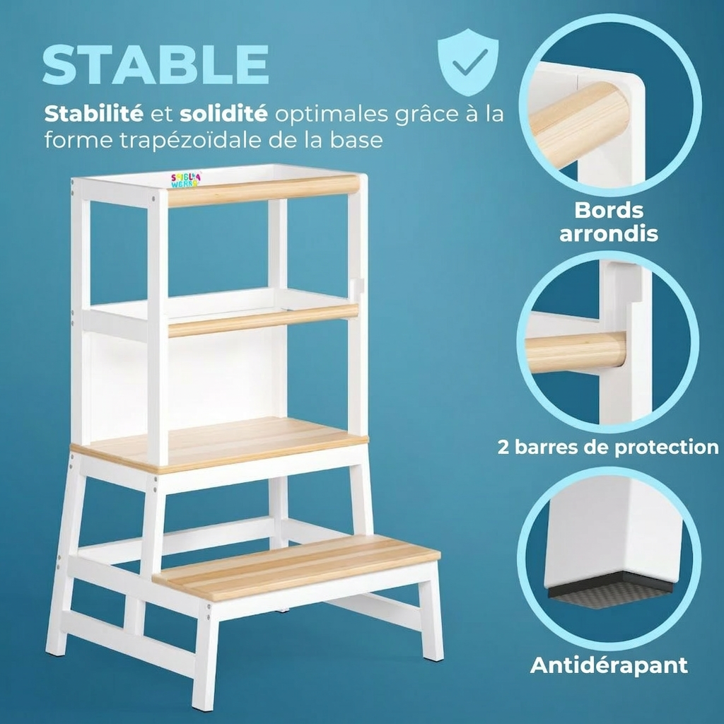 Tour d'apprentissage Barn Montessori 93 × 51 × 50 cm