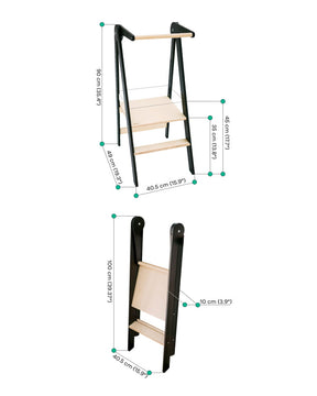 Ultra-flat foldable Montessori learning and kitchen helper tower