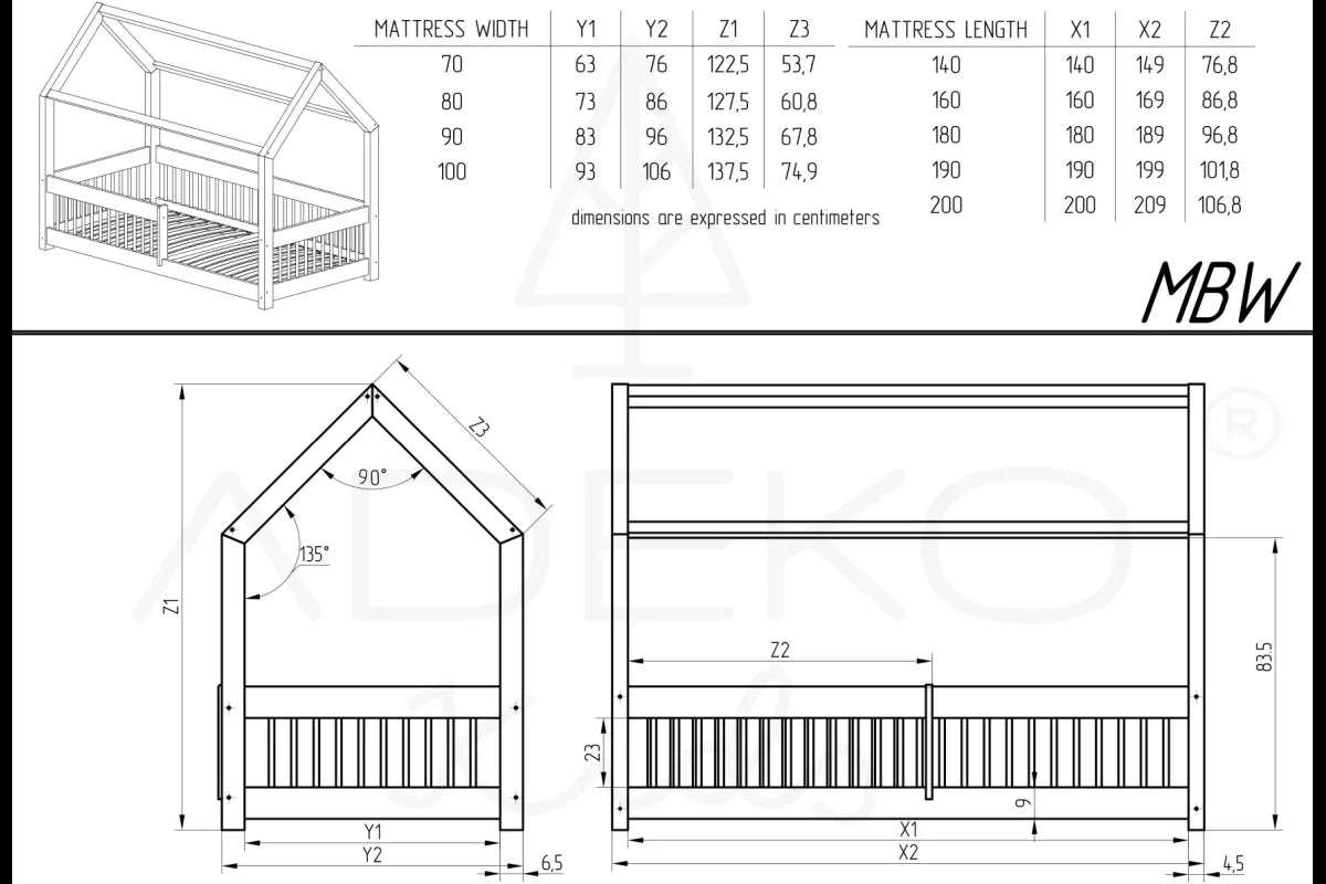 Lit enfant cabane en bois montessori MBW Mila