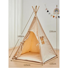 Tipi enfant avec tapis avec guirlandes